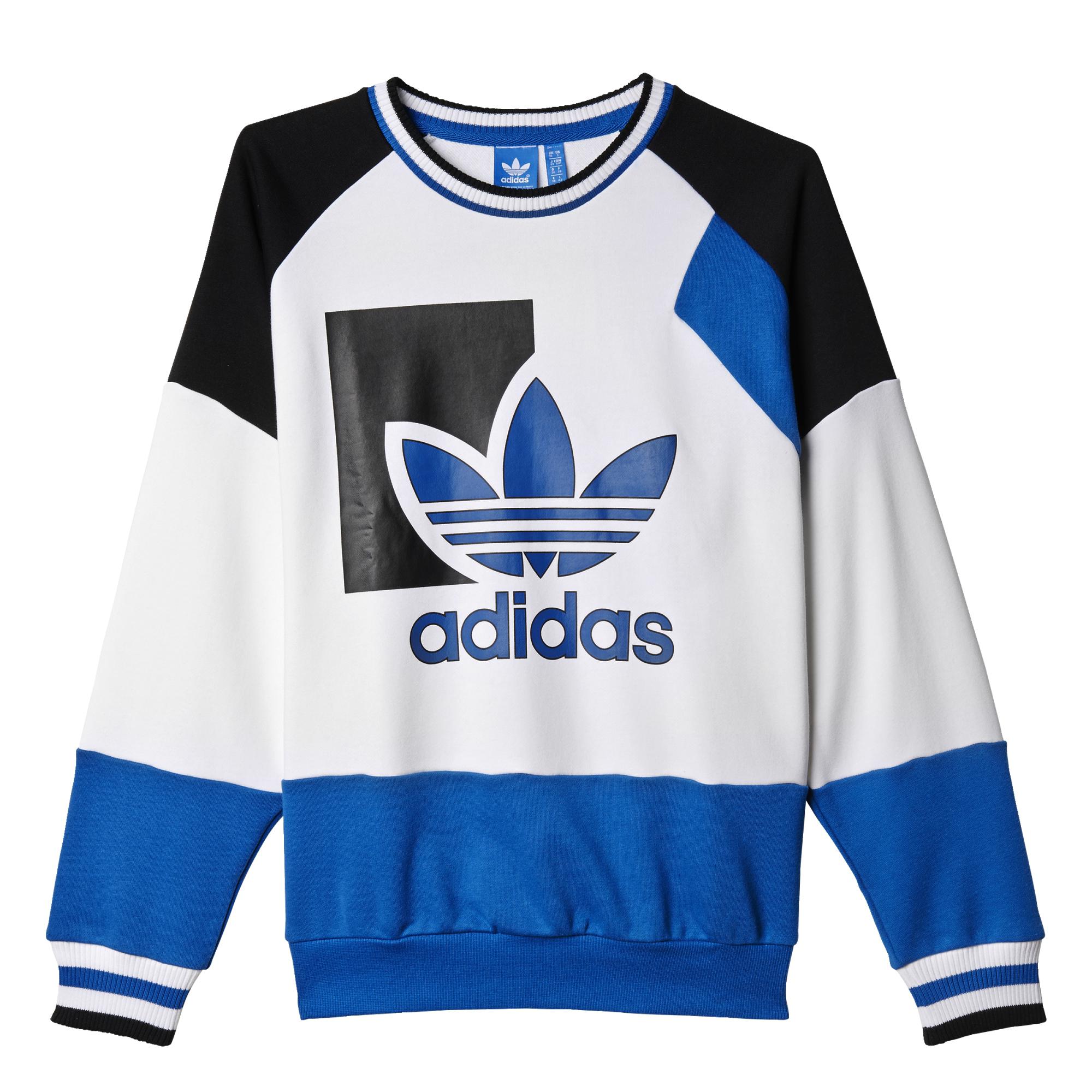 Oh querido haz para mi Adidas Originals Sudadera Mujer Run Baggy Sweat (blanco/azul/neg