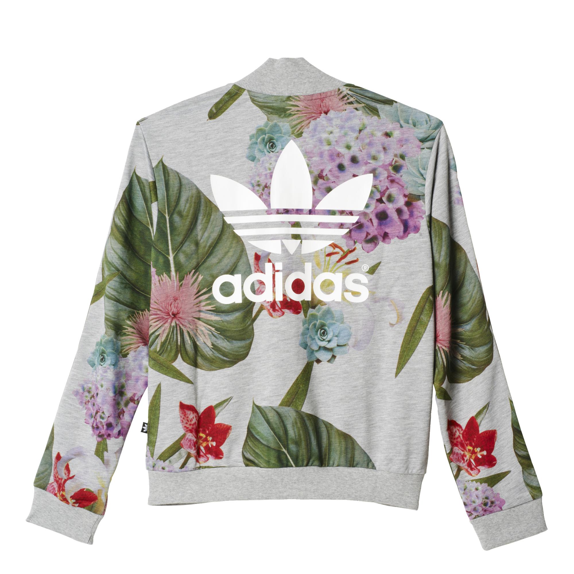 Cuatro lema Producción Adidas Originals Mujer Chaqueta Train Floral Track Top (gris/mul