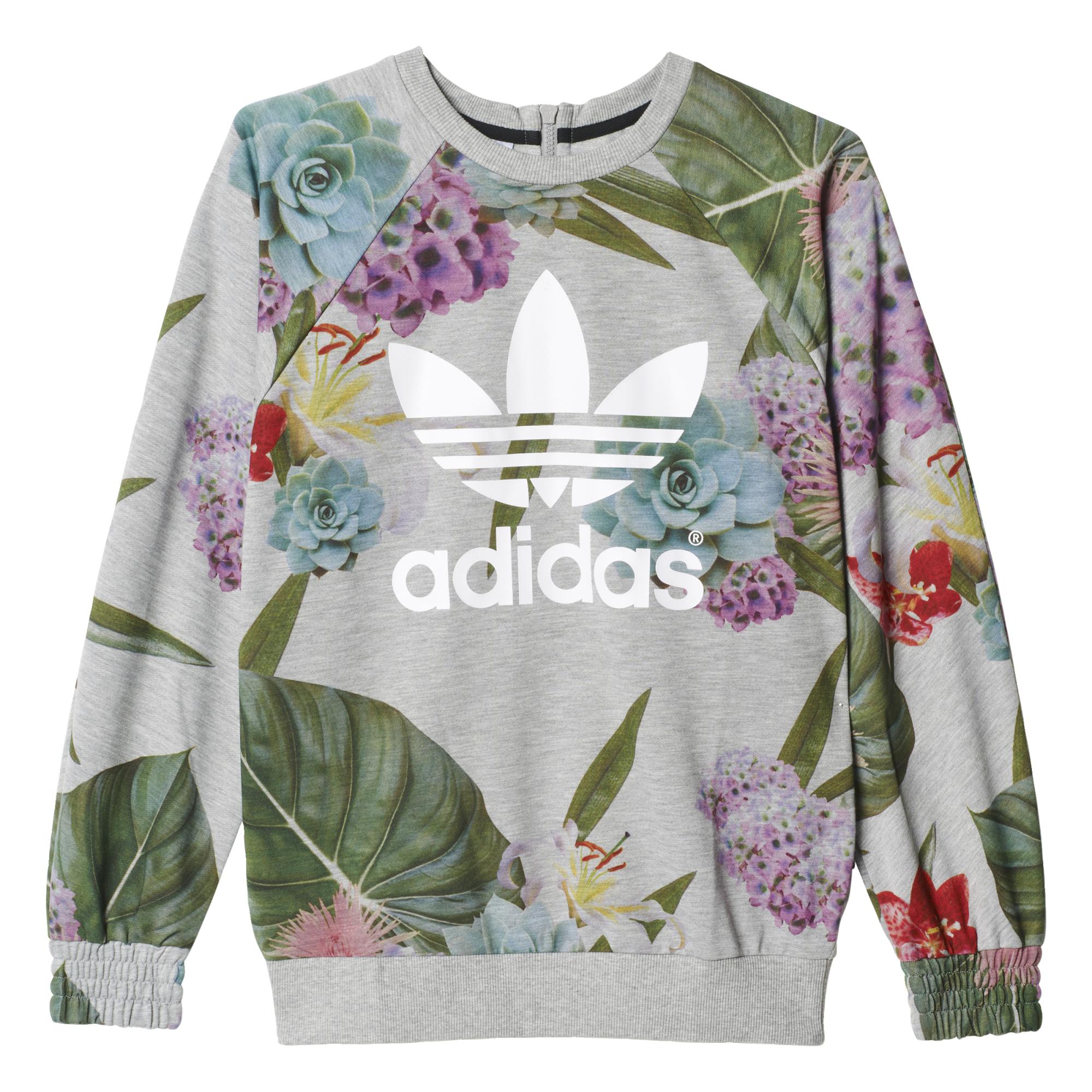 Mujer Train Allover Print Floral Logo Sweatshi