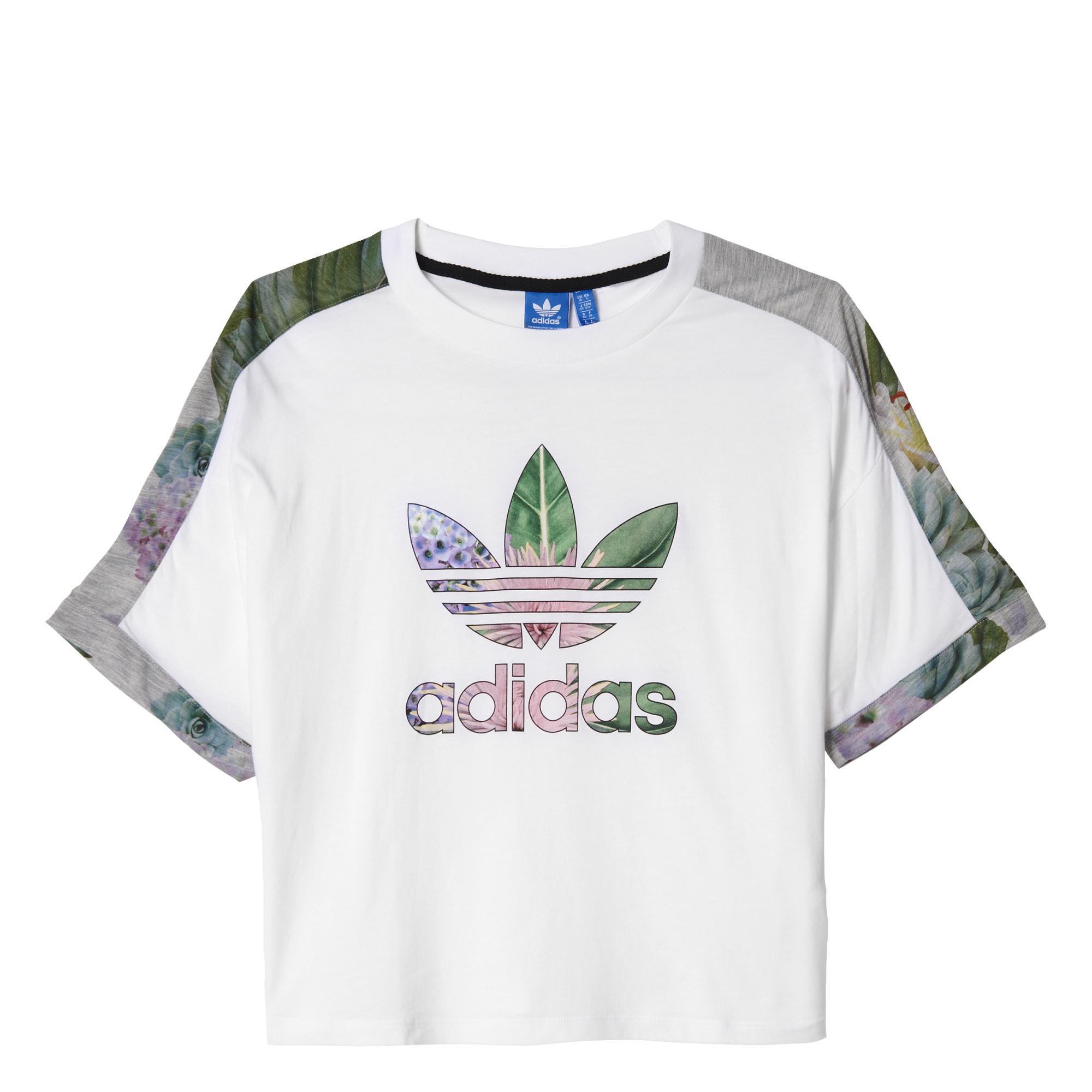 Adidas Camiseta Cuff Trefoil Floral (blanc