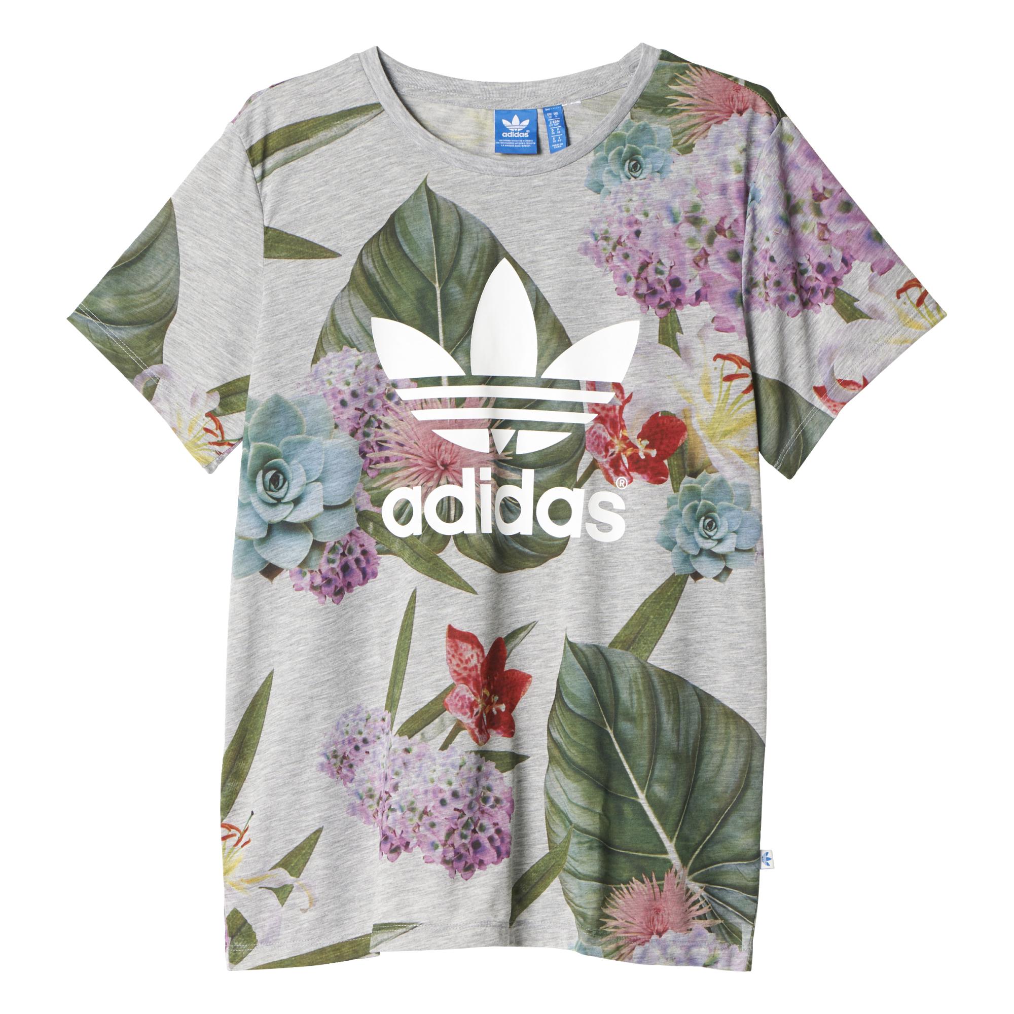 oveja calibre prefacio Adidas Originals Mujer Camiseta Boyfriend Trefoil Floral (gris)