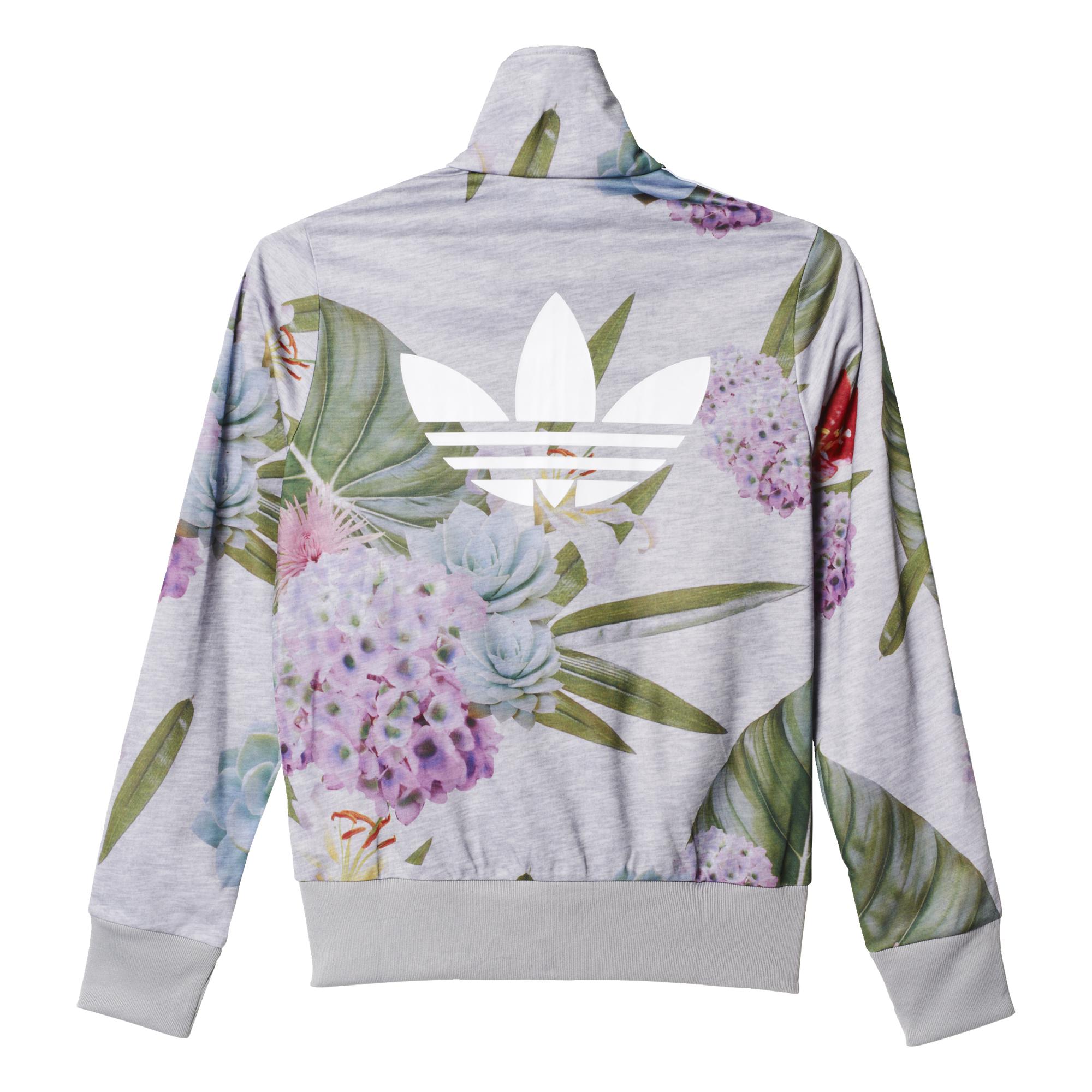 Interconectar camioneta escarabajo Adidas Originals Mujer Chaqueta Firebird Floral Track Top (gris)