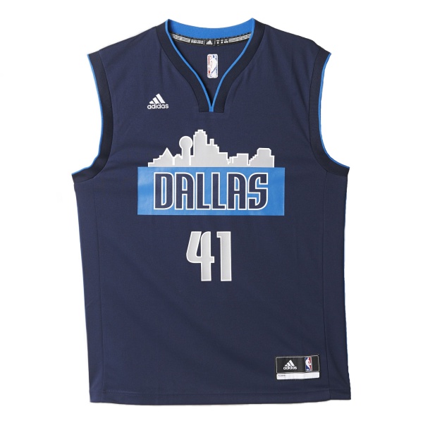 Camiseta Réplica Nowitzki Dallas Mavericks (navy/gri