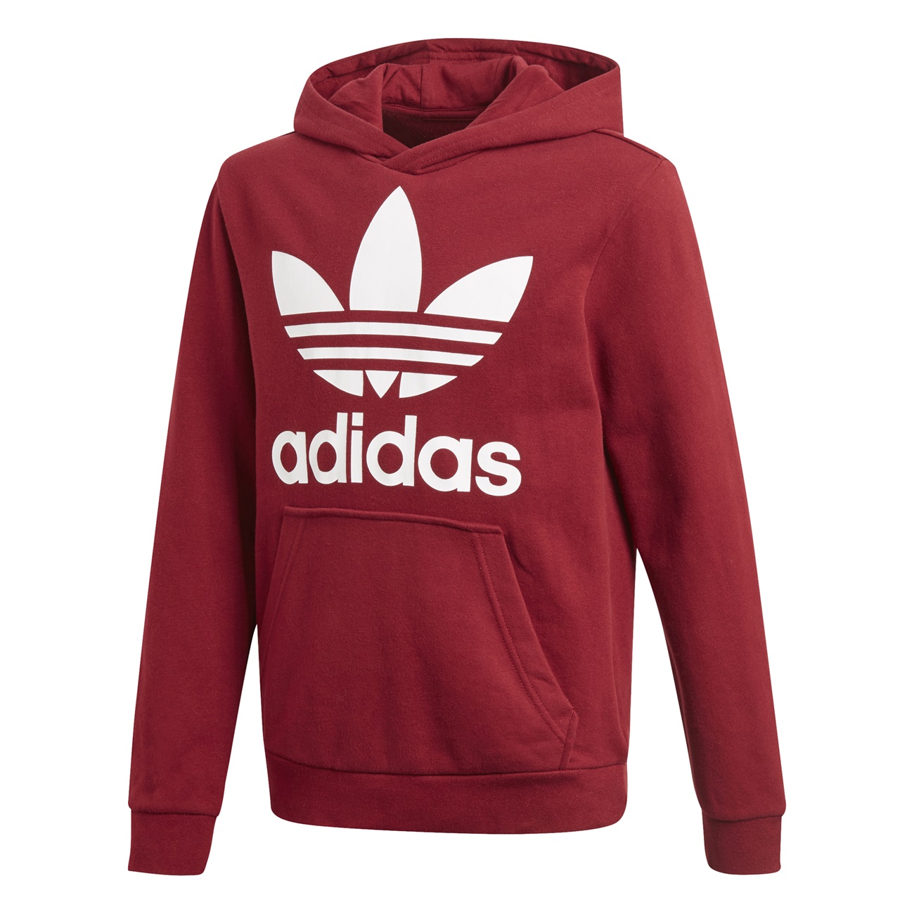 reservorio ceja Oral Adidas Originals Junior Trefoil Hoodie (Collegiate Burgundy/Whit