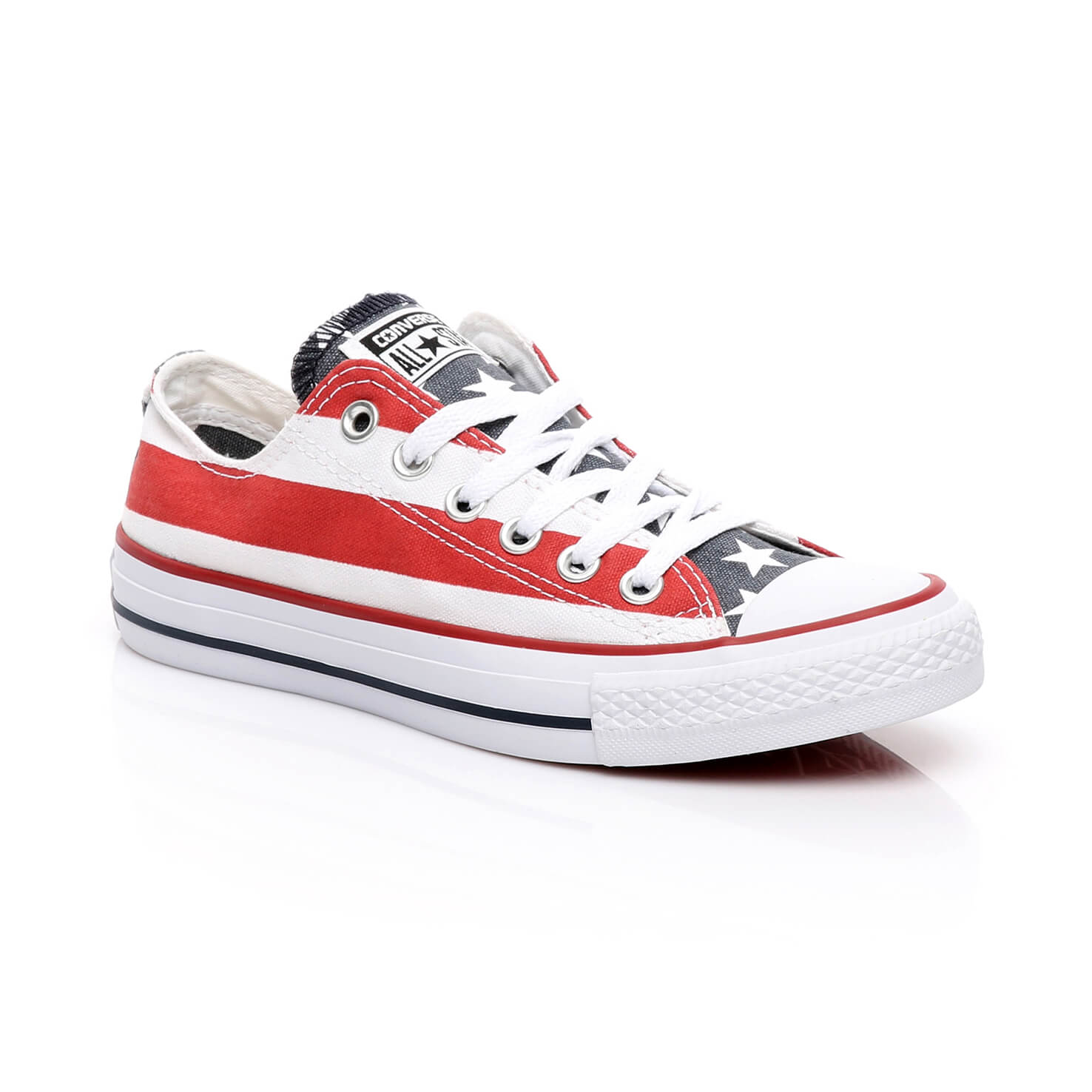 familia real Bebé giro Converse Lonas All Star "Usa" OX Low (602/blanco/rojo)(35-43)