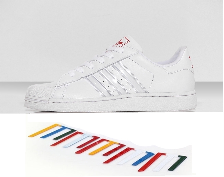 Superstar 2 IS (32-35)(blanco/rojo/multicolor)