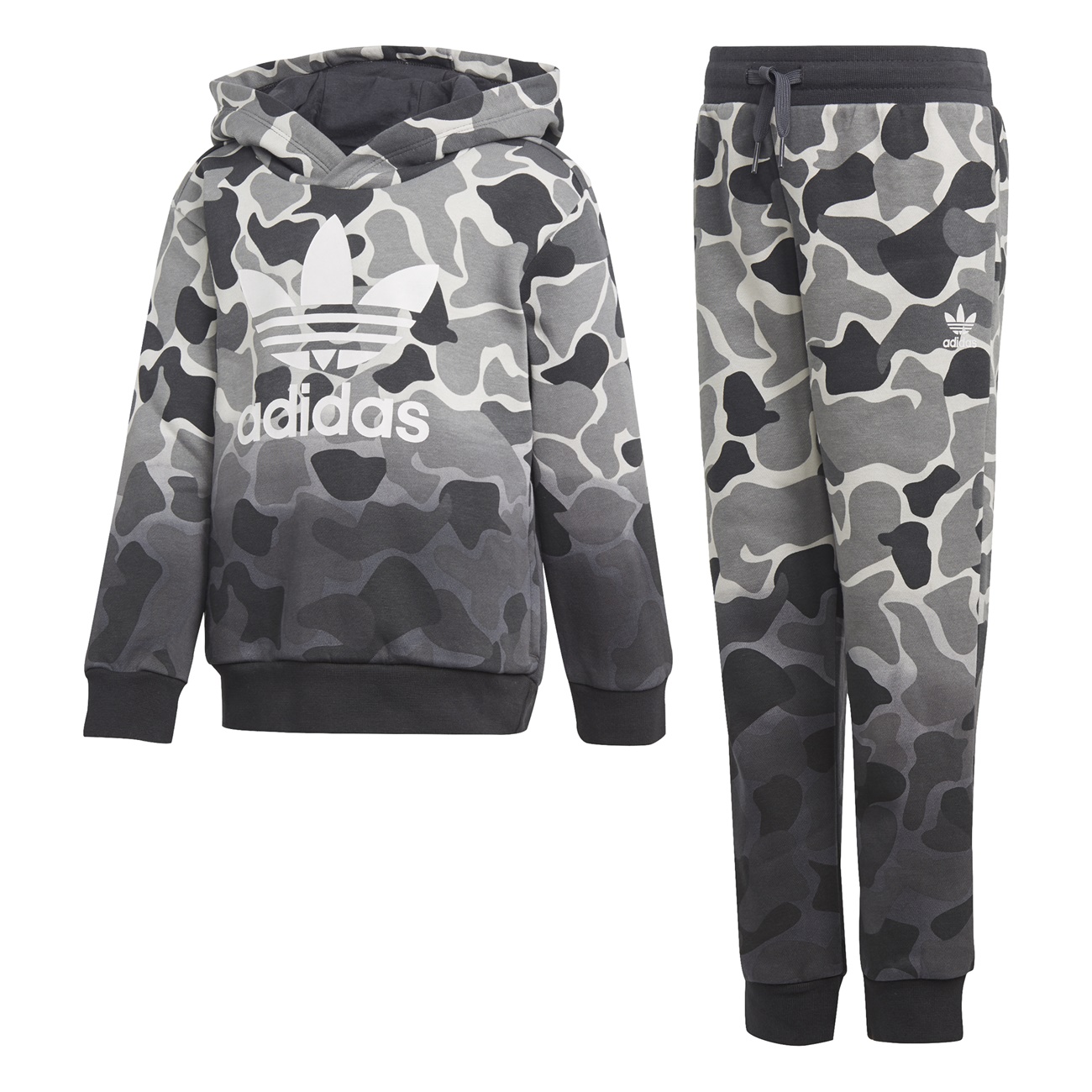 Adidas Originals Camo Trefoil Hoodie Set Kids Carbon