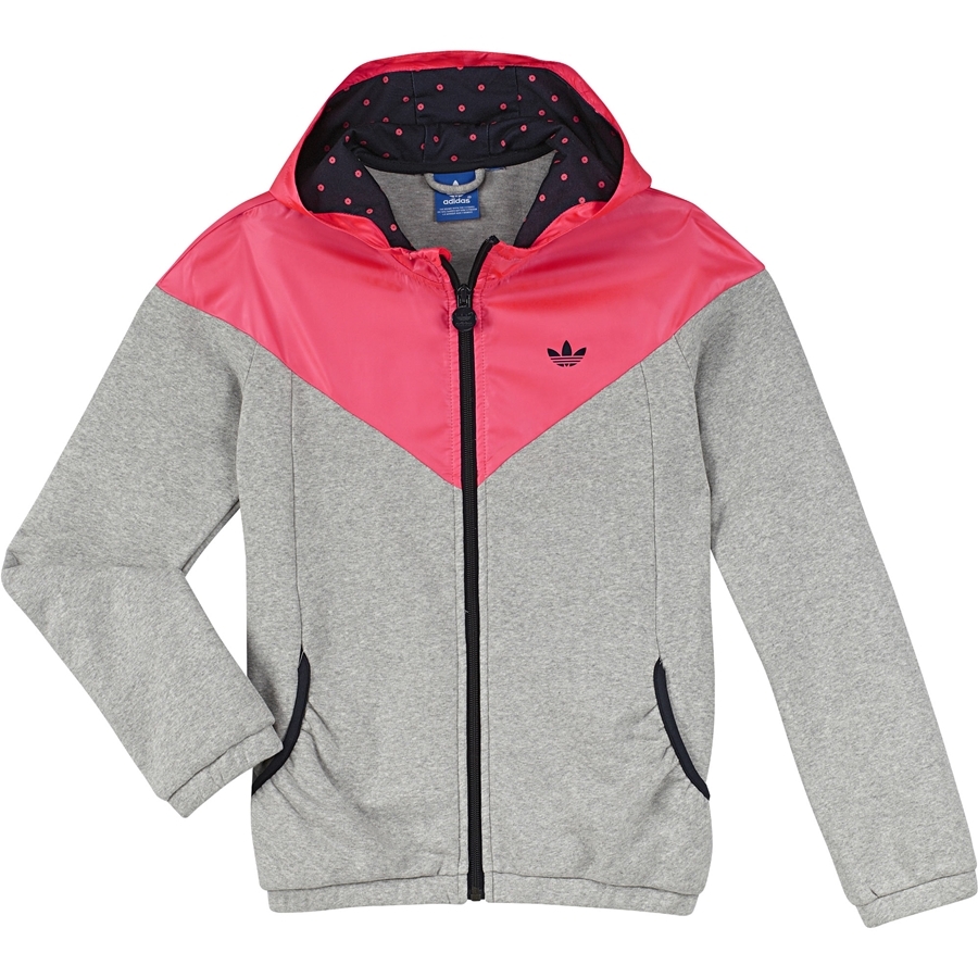 Obsesión embargo Hacer Adidas Original Sudadera FZ Fun H Flock Niña (gris/rosa)