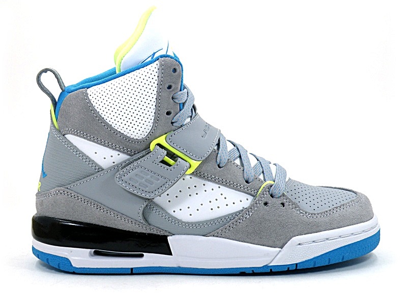 Jordan Flight 45 High (GS) (016/gris/blanco/azul/lima)