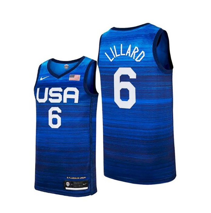Caramelo Mismo vestirse Nike USA T-Shirt Basketball Jersey # 6 LILLARD #