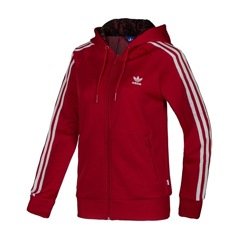 preposición Estándar reemplazar Adidas Original Sudadera Mujer Girly Zip Hoody (rojo/blaco)