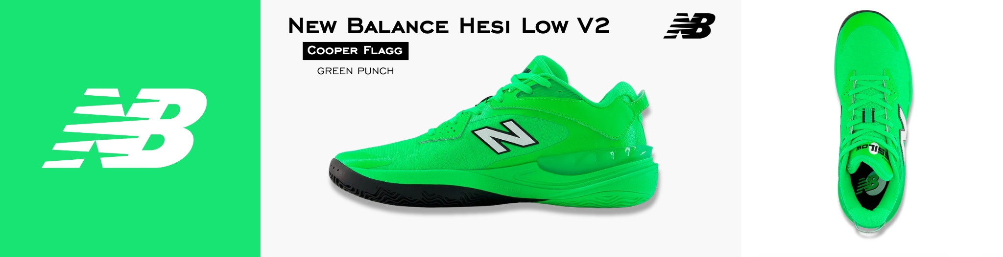 New Balance Hesi Low V2 Cooper Flagg "Green Punch"