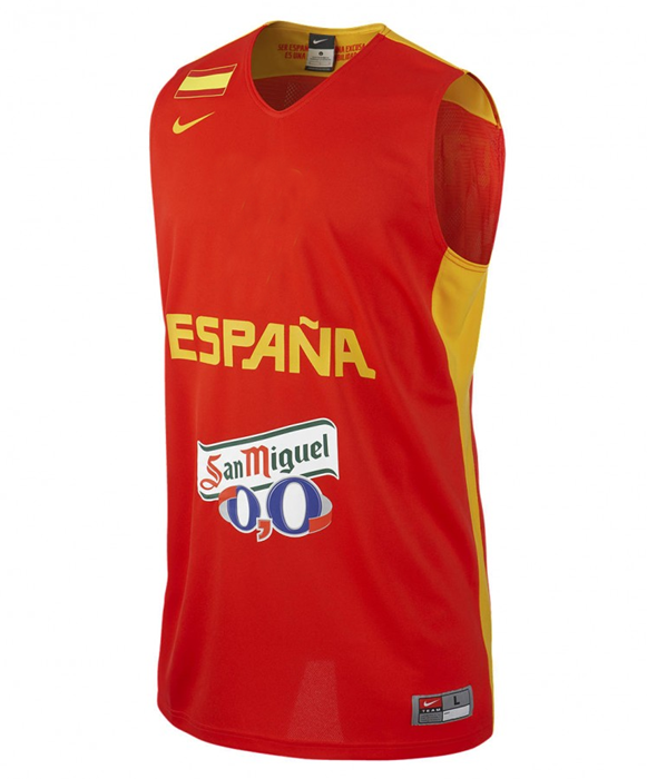 K&Q Camiseta Ricky Rubio Selección Española Baloncesto Rojo 2019 Hombre 