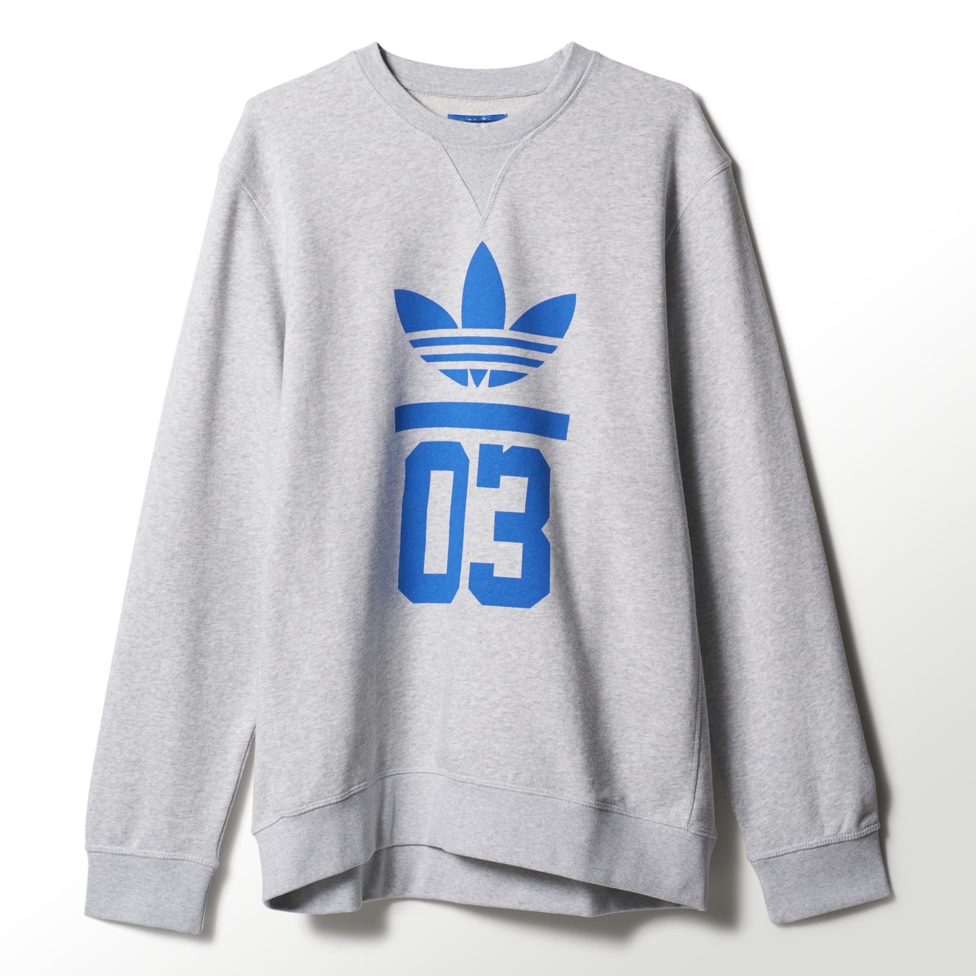 Día presentar George Eliot Adidas Originals Sudadera 3foil Crew (gris/azul)