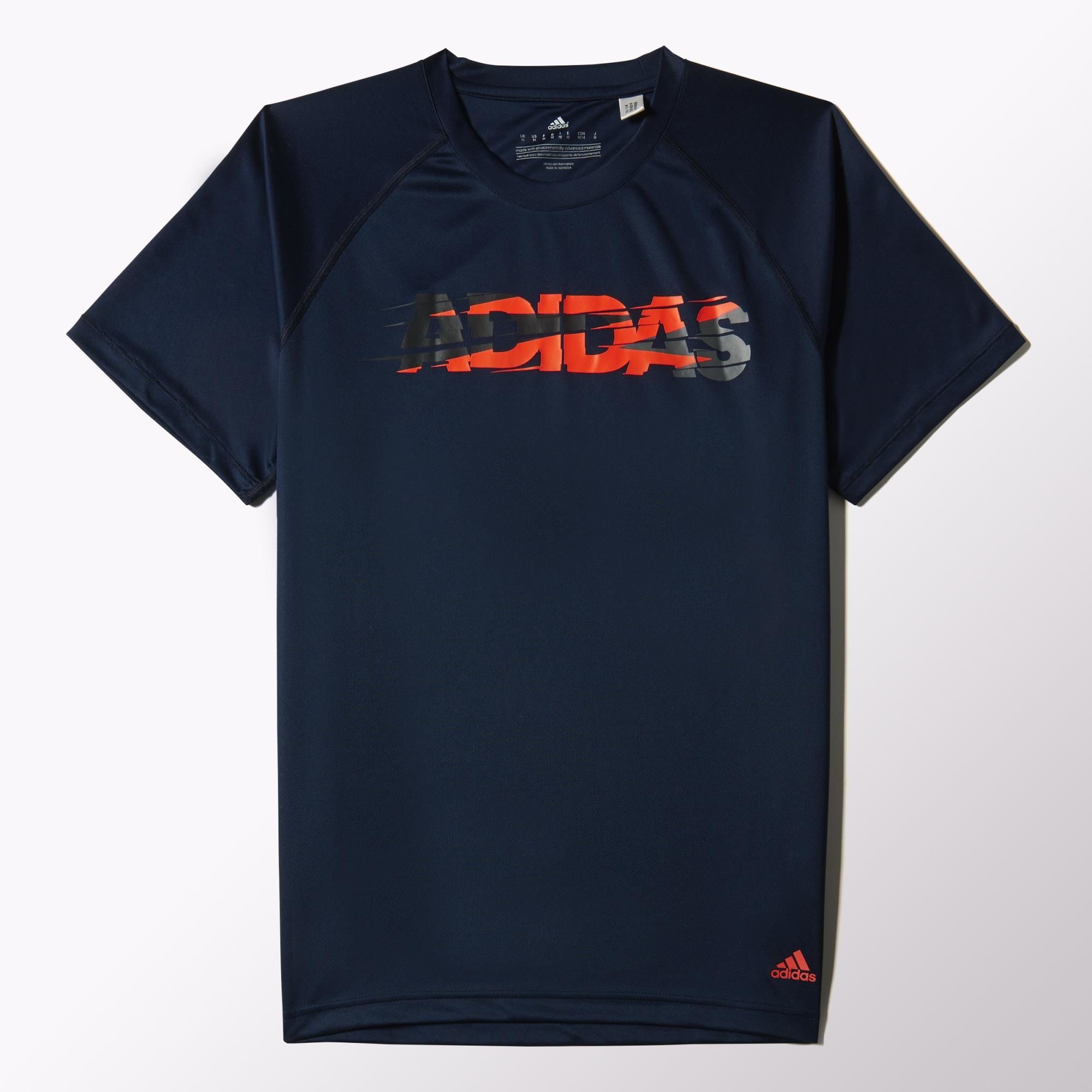 Adidas Camiseta Climalite Base Logo marino naranja flour