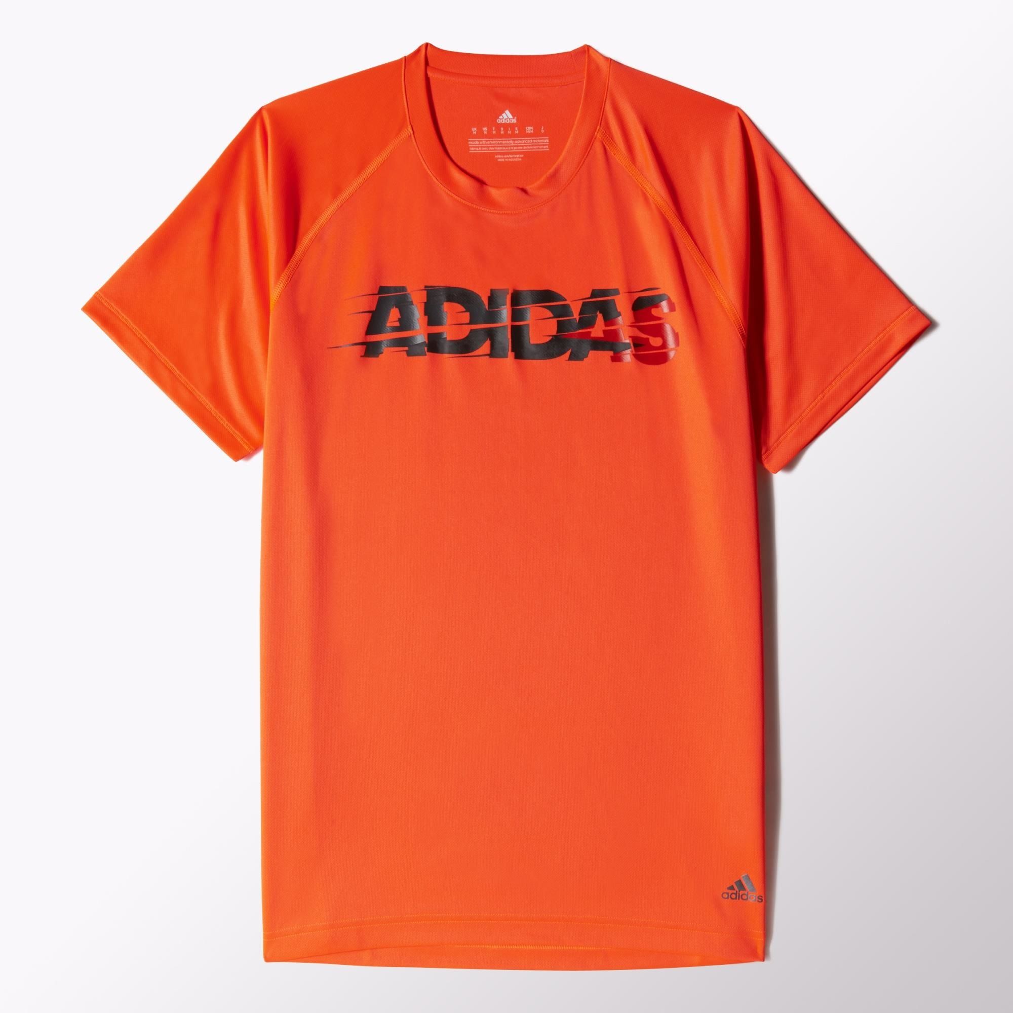 Correspondiente Tipo delantero constante Adidas Camiseta Climalite Base Logo (naranja flour)