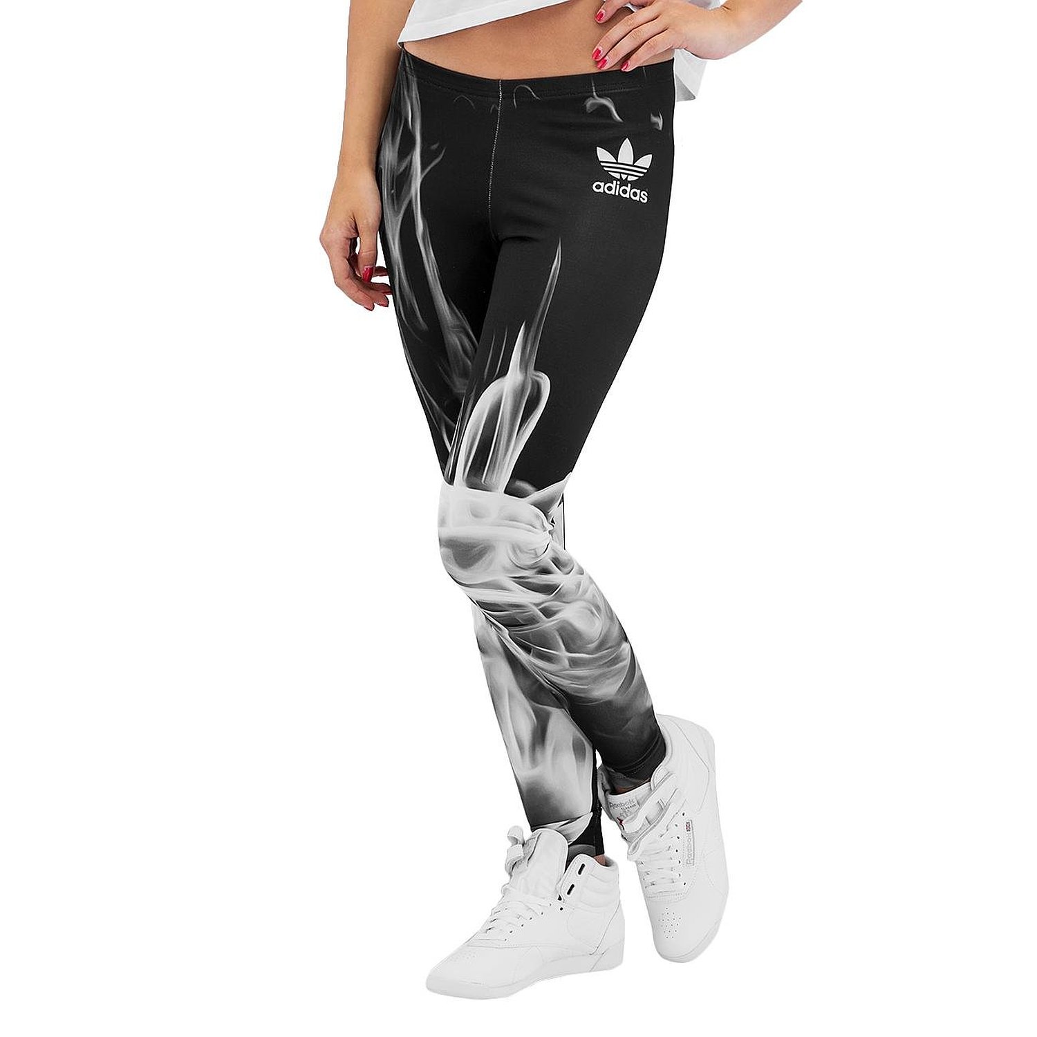 Anterior Admirable Fusión Adidas Originals Legging White Smoke Rita Ora (negro/blanco)
