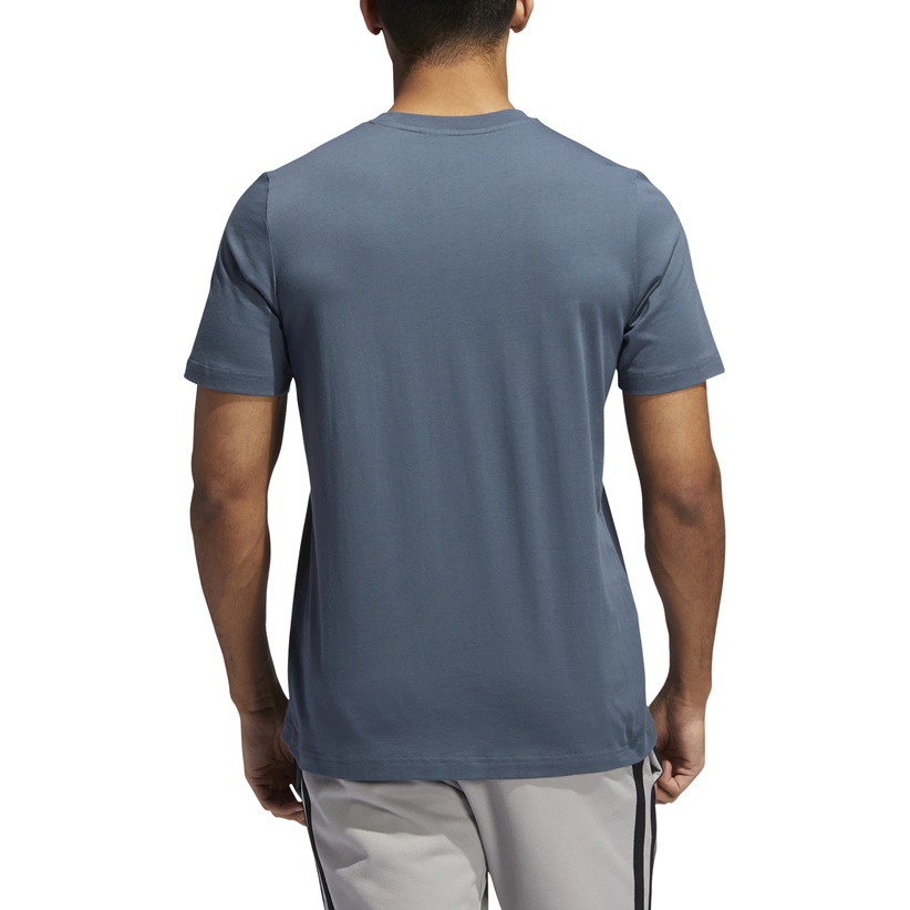 Adidas Three-Stripe Hoops Tee (legacy blue)