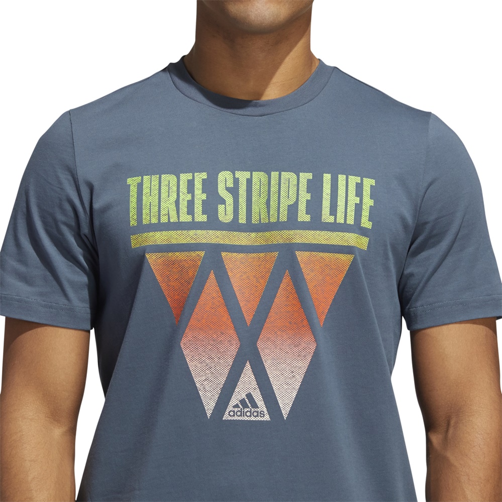 Adidas Three-Stripe Hoops Tee (legacy blue)