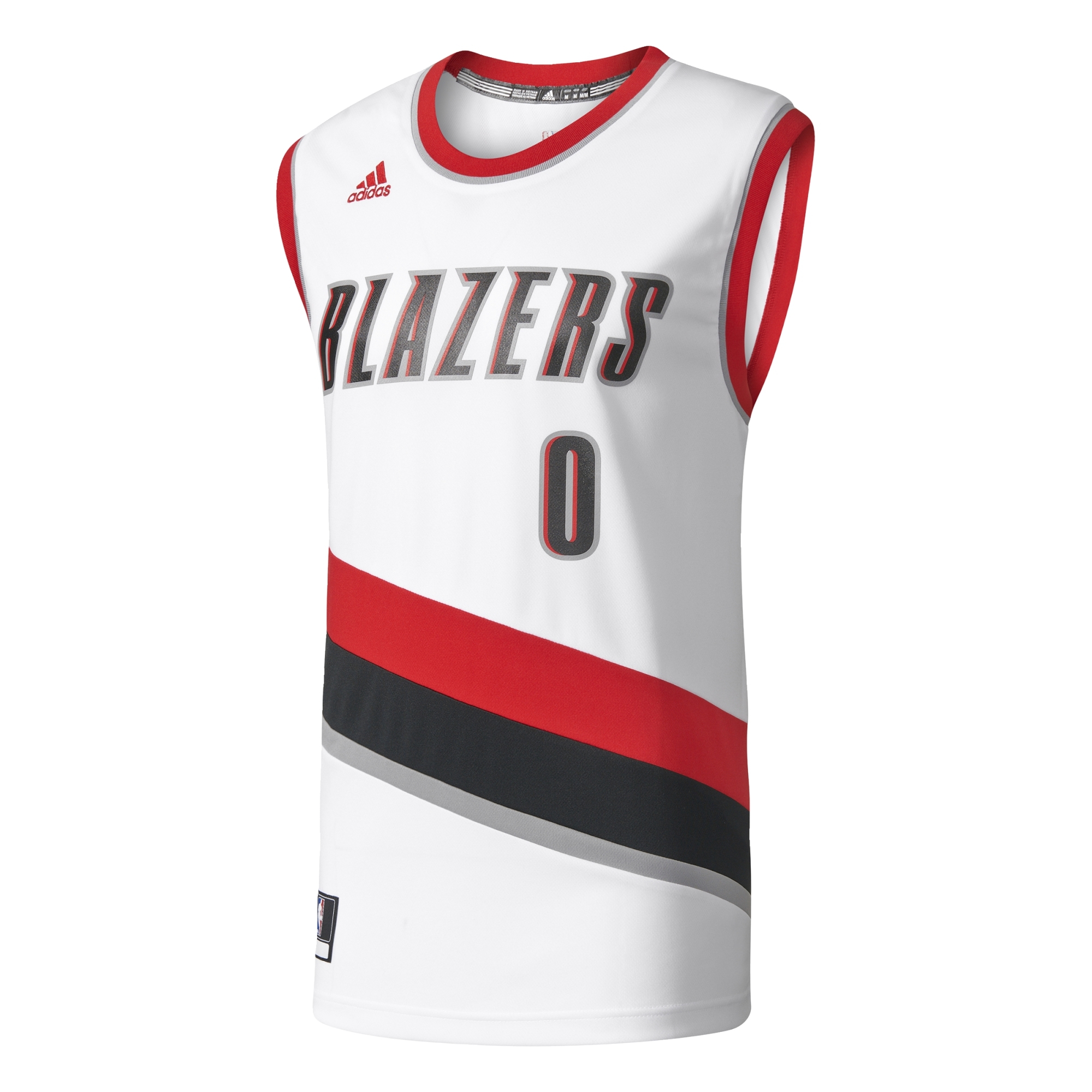 Línea del sitio Delincuente Pertenecer a Adidas Camiseta Réplica Damian Lillard Blazers (white/black/red)