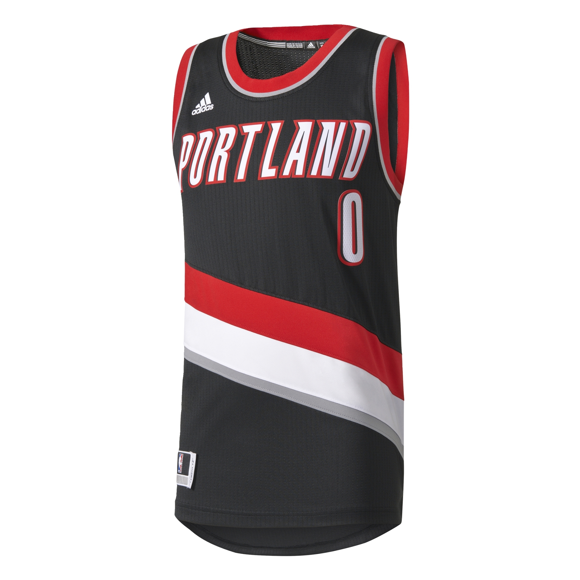 suelo cálmese retrasar Adidas Camiseta Swingman Lillard Portland Trail (black/white/red