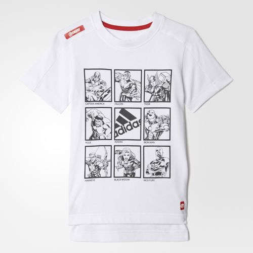 T Enriquecer República Adidas Camiseta Youth Marvel Avengers (white/black/scarlet)