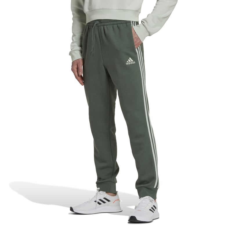 Pasivo Trivial Sistemáticamente Adidas Essentials Fleece Tapered Cuff 3-Stripes Joggers (green)