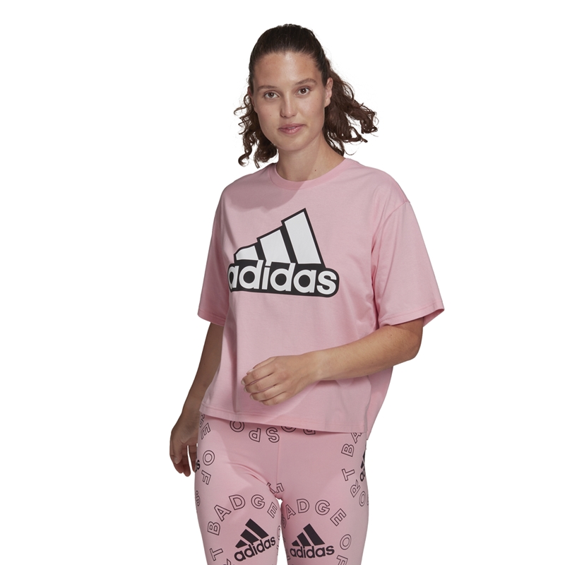 dolor fluido Esmerado Adidas Essentials Logo Boxy T-Shirt (Pink)