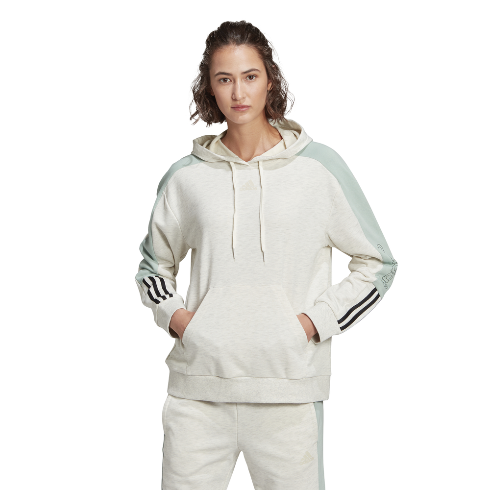 cuidadosamente Haz lo mejor que pueda Bosque Adidas Essentials Logo Colorblock Hoodie W "Off White