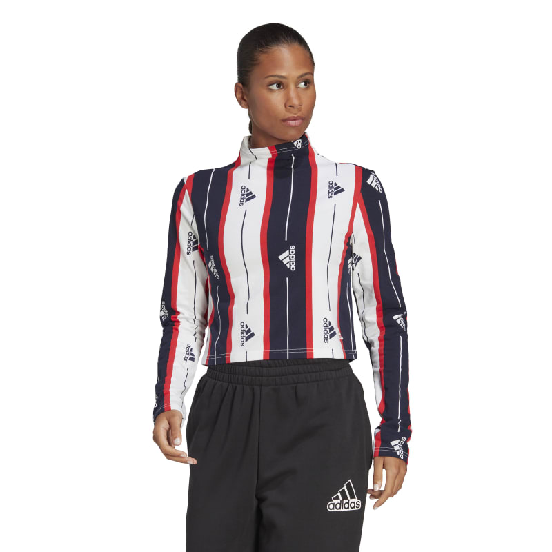 Adidas Essentials Pin Stripe Allover Print Top