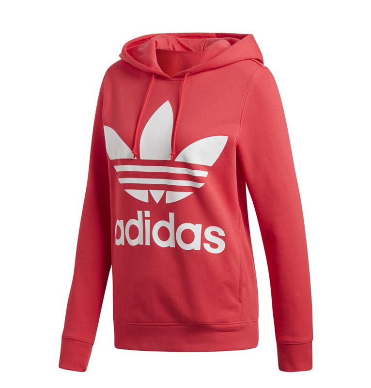 adidas trefoil hoodie pink