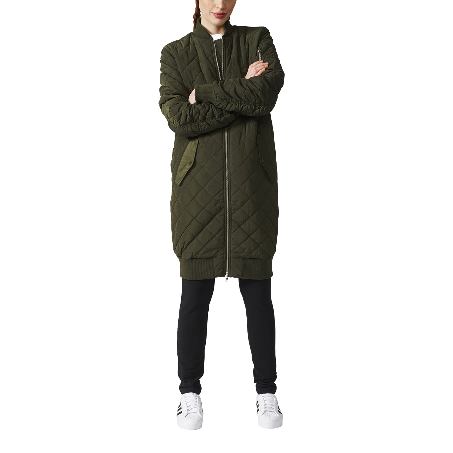 Adidas Originals Bomber Long Quilted Jacket W (Night Cargo