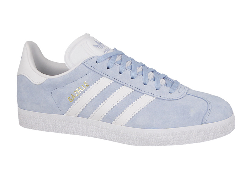 muy agradable ganador comerciante Adidas Originals Gazelle (clear sky/white/gold metallic)