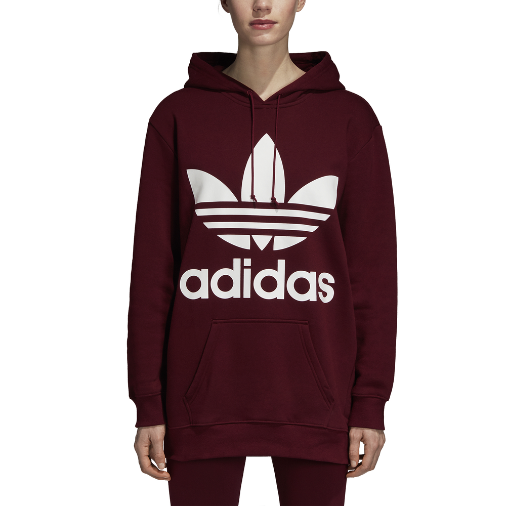 Adidas Oversized Trefoil Hoodie (Maroon)