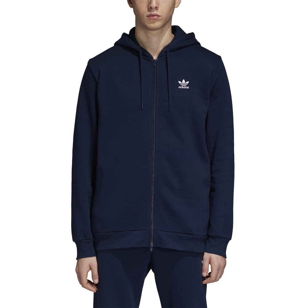 El cielo apagado Geología Adidas Originals Trefoil Fleece Hoodie (collegiate navy)