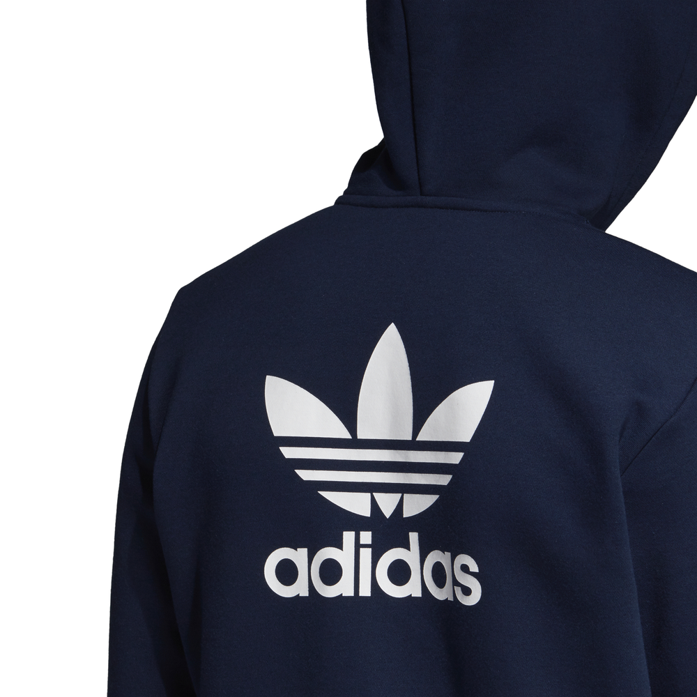 El cielo apagado Geología Adidas Originals Trefoil Fleece Hoodie (collegiate navy)