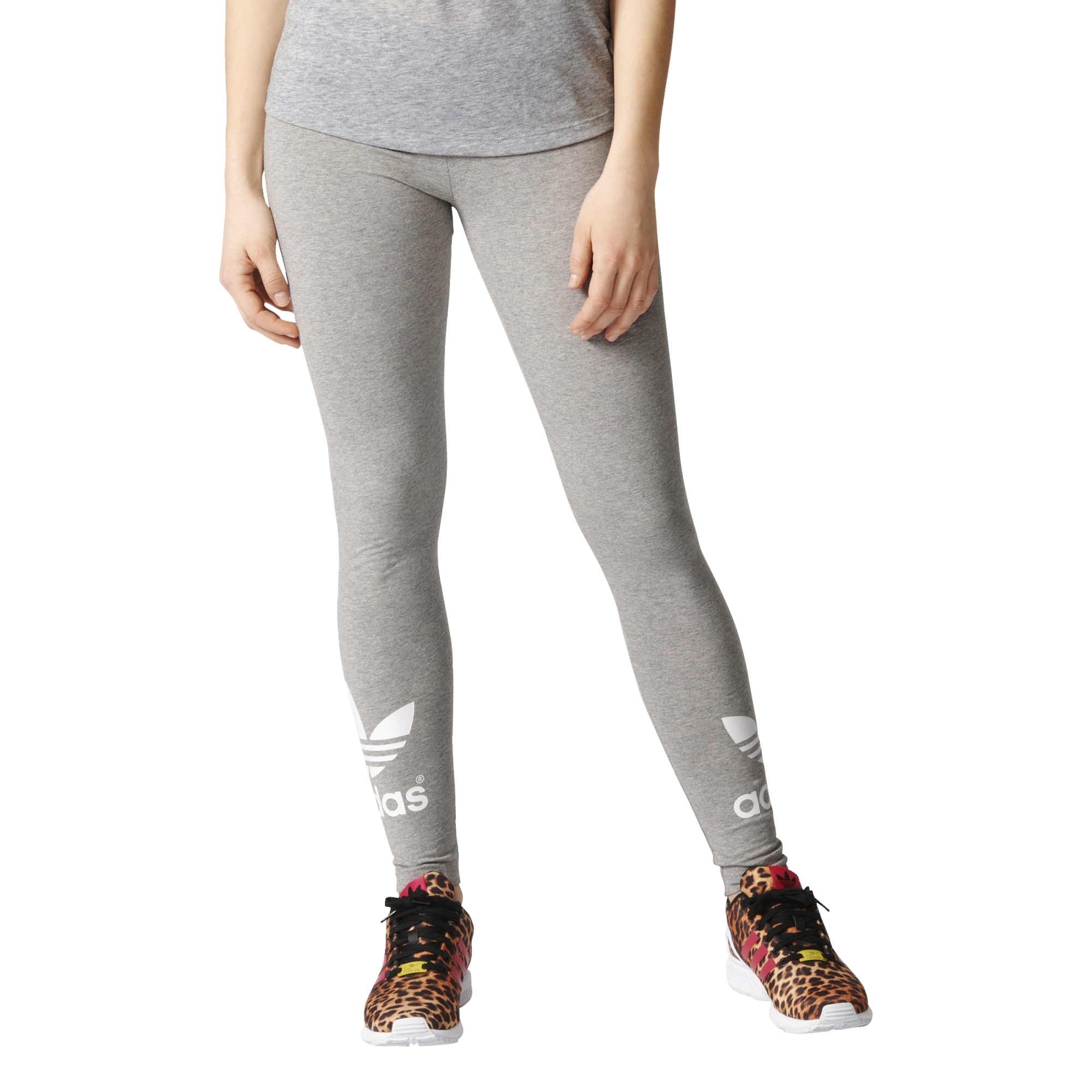 adidas trefoil leggings grey