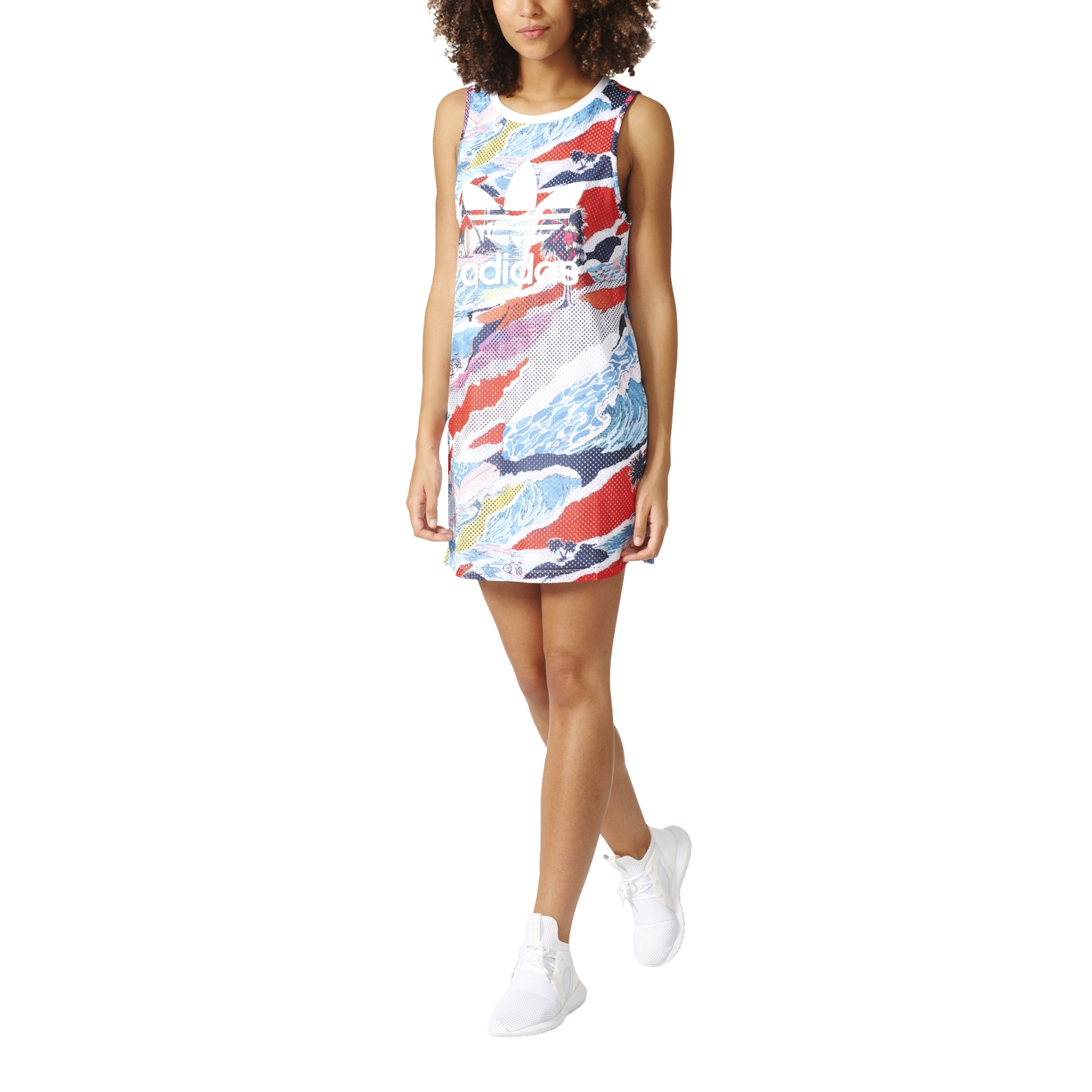 Monica columpio llegada Adidas Originals Trefoil Tank Dress "Venice Beach" (multicolor)