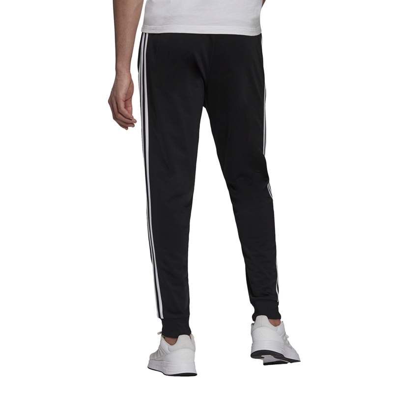 Adidas Men's Warm-Up Tricot Tapered 3-Stripes Track Pants Black/White