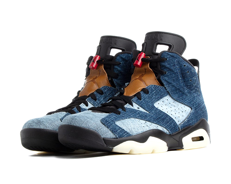 air jordan retro 6 washed denim basketball shoes