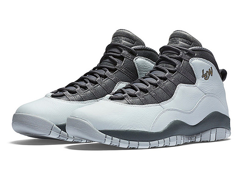amortiguar Derecho Sucio Air Jordan Retro 10 "London" (004/pure platinum/gold)