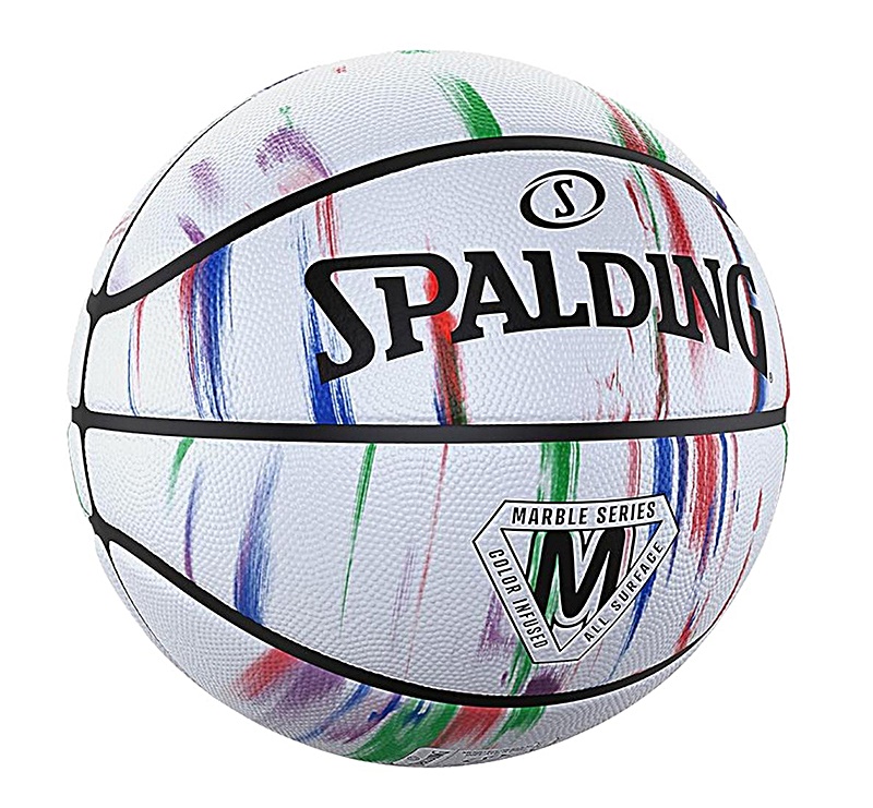 Bola de Basquete NBA Spalding Marble Series Rainbow Tam 7 - Branco