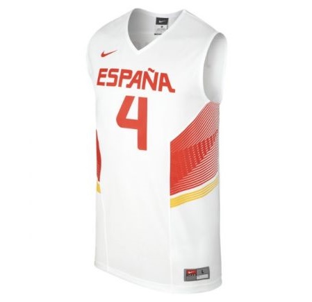 Camiseta Réplica Pau Gasol #4# España 2014 (100/blanco/rojo)