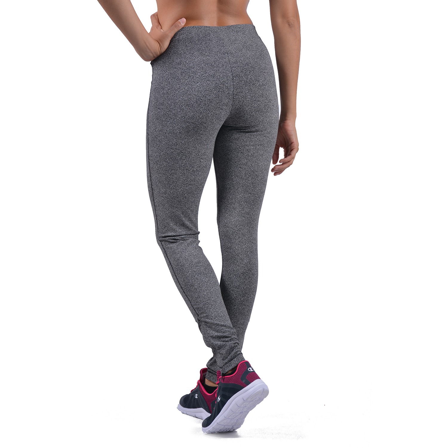 Champion Leggings Atlethic Customfit (black/grey/alloverprint)