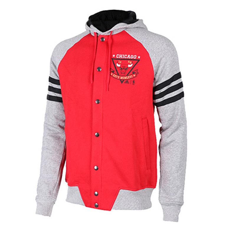Chaqueta Bulls Washed Baseball (Rojo/Gris)