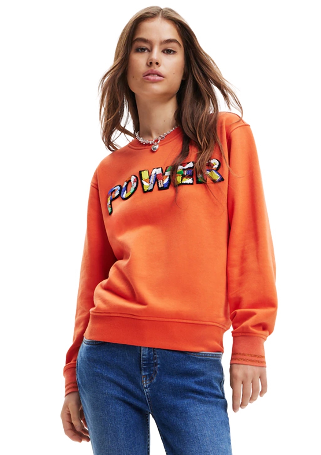 Sweatshirt Desigual Femme - Coupe Regular, Imprimé Arty, Manches Longues | Multicolore