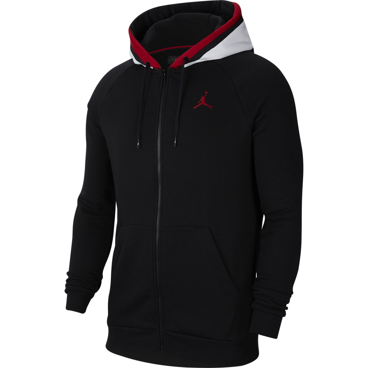 Jordan Air Full-Zip Fleece Hoodie (Black/red)
