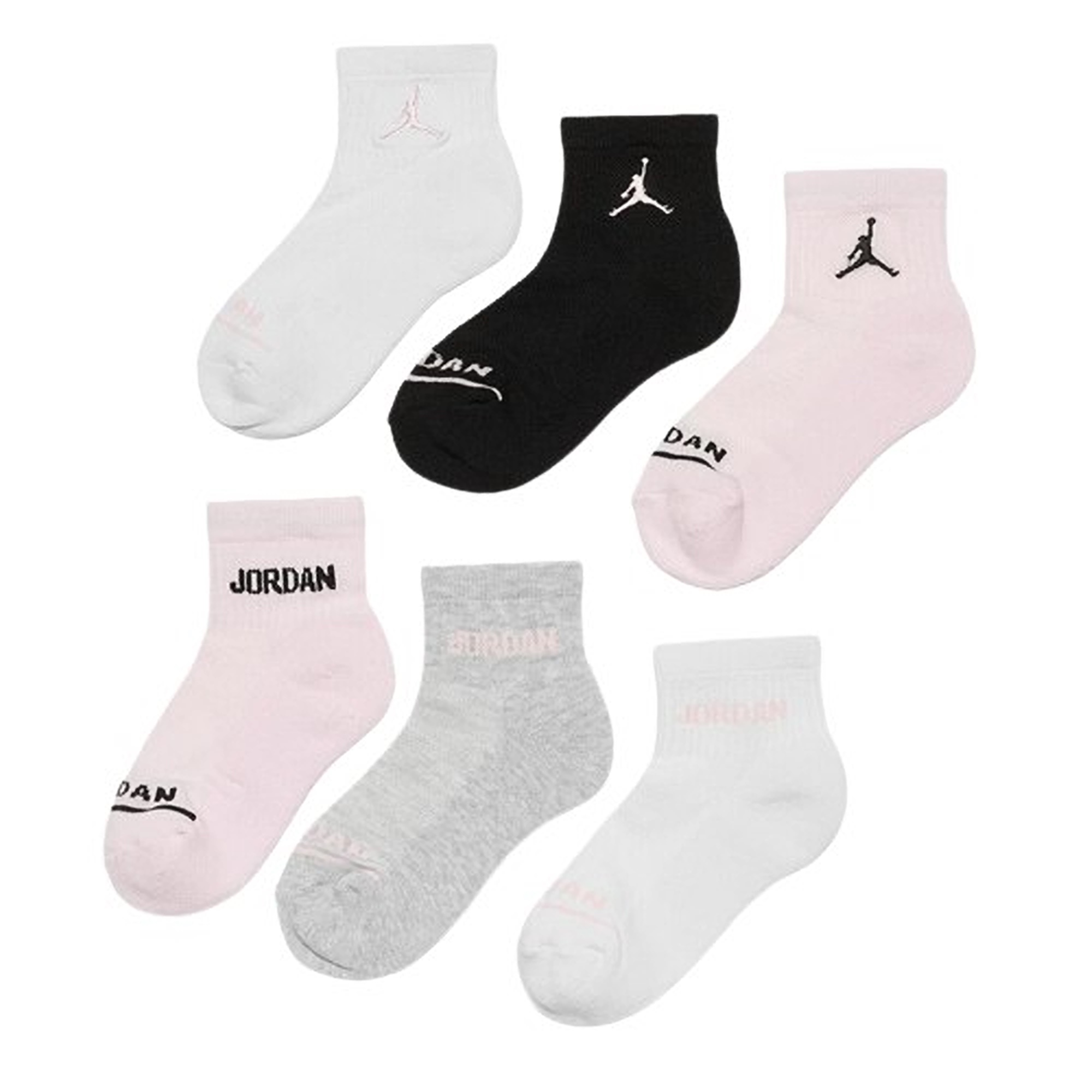 Calcetines Jordan Legend No Show para niños 4-7, paquete de 6