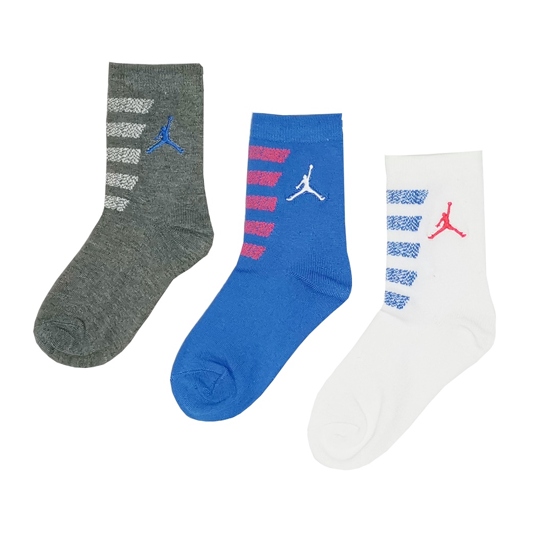 Jordan Kids Burnout Stripe High Crew Sock 3 Pair (C3R)