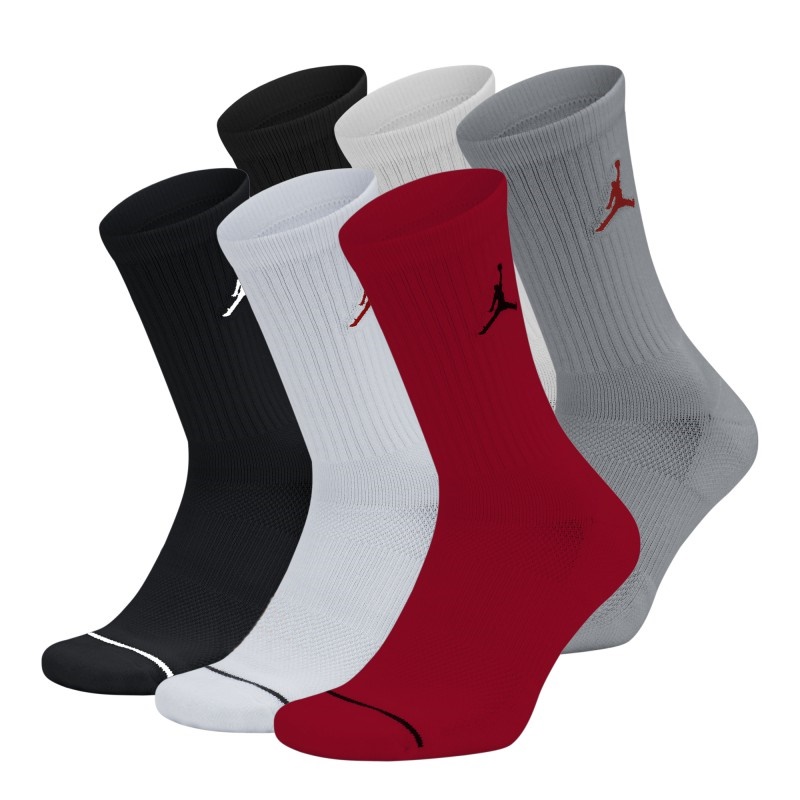 Jordan Kids Legend Crew Socks 6 Pair (black/Red)